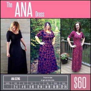 LulaRoe Ana Black Maxi Dress NWT so soft